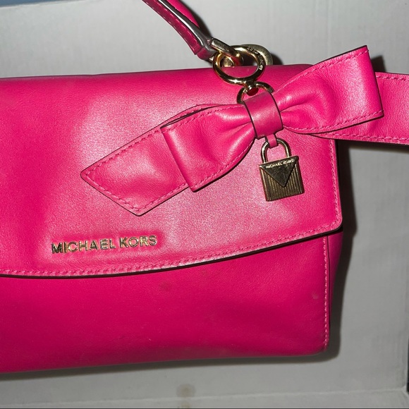 Michael Kors Ultra Pink Leather Sm Ava Top Crossbody Bag and Wallet - Picture 7 of 8